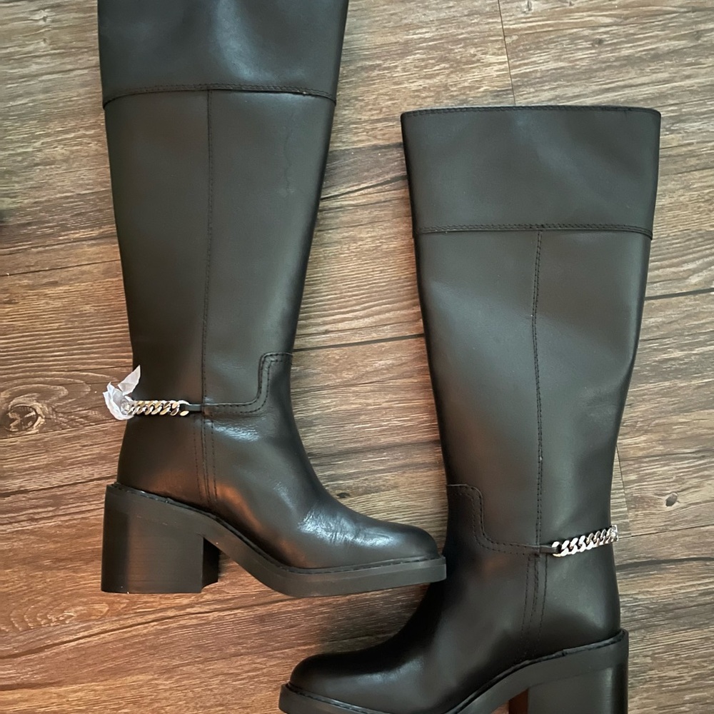 Michael Kors Black Over the Knee Boots with Chunky Heel